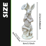 Maxbell Rabbit Garden Statue Sculpture Cute Resin Ornament for Lawn Balcony Backyard Style C
