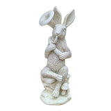 Maxbell Rabbit Garden Statue Sculpture Cute Resin Ornament for Lawn Balcony Backyard Style C