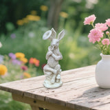 Maxbell Rabbit Garden Statue Sculpture Cute Resin Ornament for Lawn Balcony Backyard Style C