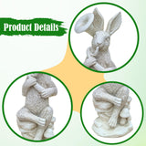 Maxbell Rabbit Garden Statue Sculpture Cute Resin Ornament for Lawn Balcony Backyard Style C