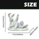 Maxbell Rabbit Garden Statue Sculpture Cute Resin Ornament for Lawn Balcony Backyard Style D
