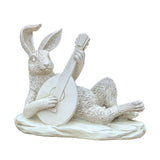 Maxbell Rabbit Garden Statue Sculpture Cute Resin Ornament for Lawn Balcony Backyard Style D