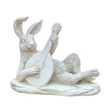 Maxbell Rabbit Garden Statue Sculpture Cute Resin Ornament for Lawn Balcony Backyard Style D