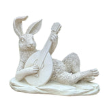 Maxbell Rabbit Garden Statue Sculpture Cute Resin Ornament for Lawn Balcony Backyard Style D