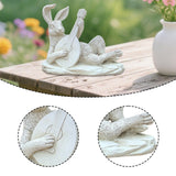 Maxbell Rabbit Garden Statue Sculpture Cute Resin Ornament for Lawn Balcony Backyard Style D