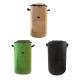 Maxbell Compost Bin Bag Garden with Zipper and Handle for Garbage Trash Loading Leaf Black