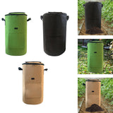 Maxbell Compost Bin Bag Garden with Zipper and Handle for Garbage Trash Loading Leaf Black