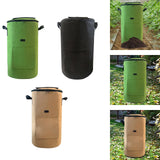 Maxbell Compost Bin Bag Garden with Zipper and Handle for Garbage Trash Loading Leaf Black