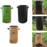 Maxbell Compost Bin Bag Garden with Zipper and Handle for Garbage Trash Loading Leaf Black