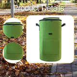 Maxbell Compost Bin Bag Garden with Zipper and Handle for Garbage Trash Loading Leaf Green