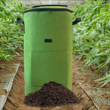 Maxbell Compost Bin Bag Garden with Zipper and Handle for Garbage Trash Loading Leaf Green