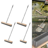 Maxbell Stainless Steel Wire Scrub Brush Outdoor Broom for Tough Stains on Concrete 50cm