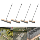 Maxbell Stainless Steel Wire Scrub Brush Outdoor Broom for Tough Stains on Concrete 50cm