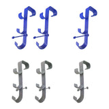 Maxbell Pool Pole Hanger Triple Hooks Brush Hanger for Vacuum Hoses Poles Leaf Rakes 1 PC blue