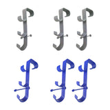 Maxbell Pool Pole Hanger Triple Hooks Brush Hanger for Vacuum Hoses Poles Leaf Rakes 1 PC blue