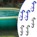 Maxbell Pool Pole Hanger Triple Hooks Brush Hanger for Vacuum Hoses Poles Leaf Rakes 1 PC blue
