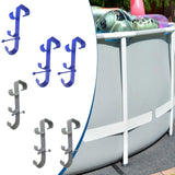 Maxbell Pool Pole Hanger Triple Hooks Brush Hanger for Vacuum Hoses Poles Leaf Rakes 1 PC blue