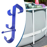 Maxbell Pool Pole Hanger Triple Hooks Brush Hanger for Vacuum Hoses Poles Leaf Rakes 1 PC blue