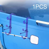 Maxbell Pool Pole Hanger Triple Hooks Brush Hanger for Vacuum Hoses Poles Leaf Rakes 1 PC blue
