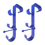 Maxbell Pool Pole Hanger Triple Hooks Brush Hanger for Vacuum Hoses Poles Leaf Rakes 2 PC blue