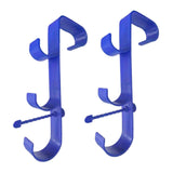 Maxbell Pool Pole Hanger Triple Hooks Brush Hanger for Vacuum Hoses Poles Leaf Rakes 2 PC blue