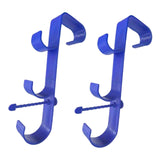 Maxbell Pool Pole Hanger Triple Hooks Brush Hanger for Vacuum Hoses Poles Leaf Rakes 2 PC blue