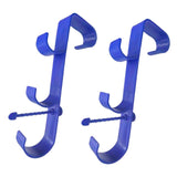 Maxbell Pool Pole Hanger Triple Hooks Brush Hanger for Vacuum Hoses Poles Leaf Rakes 2 PC blue
