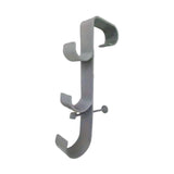 Maxbell Pool Pole Hanger Triple Hooks Brush Hanger for Vacuum Hoses Poles Leaf Rakes 1 PC grey