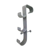 Maxbell Pool Pole Hanger Triple Hooks Brush Hanger for Vacuum Hoses Poles Leaf Rakes 1 PC grey