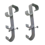 Maxbell Pool Pole Hanger Triple Hooks Brush Hanger for Vacuum Hoses Poles Leaf Rakes 2 PC grey