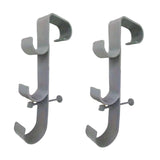 Maxbell Pool Pole Hanger Triple Hooks Brush Hanger for Vacuum Hoses Poles Leaf Rakes 2 PC grey