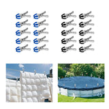 Maxbell 10 Pieces Pool Cover Clips Clothes Clips for Tent Quilts above Ground Covers Blue