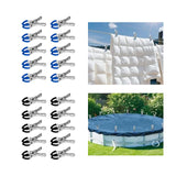 Maxbell 10 Pieces Pool Cover Clips Clothes Clips for Tent Quilts above Ground Covers Blue