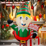 Maxbell Christmas Inflatables Elf Prop Christmas Decorations for Yard Outside Garden