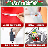 Maxbell Christmas Inflatables Elf Ornament Broke Out from Window for Yard Lawn Party