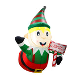 Maxbell Christmas Inflatables Elf Lighted Xmas Blow up for Porch Home Decor Festive