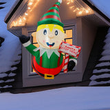 Maxbell Christmas Inflatables Elf Lighted Xmas Blow up for Porch Home Decor Festive