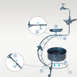 Maxbell Bird Bath with Flower Planter Pedestal Metal for Outdoor for Patio Yard Lawn
