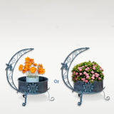 Maxbell Bird Bath with Flower Planter Pedestal Metal for Outdoor for Patio Yard Lawn