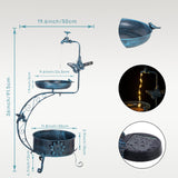 Maxbell Bird Bath with Flower Planter Pedestal Metal for Outdoor for Patio Yard Lawn