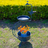 Maxbell Bird Bath with Flower Planter Pedestal Metal for Outdoor for Patio Yard Lawn