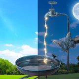 Maxbell Bird Bath with Flower Planter Pedestal Metal for Outdoor for Patio Yard Lawn