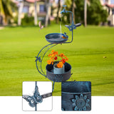Maxbell Bird Bath with Flower Planter Pedestal Metal for Outdoor for Patio Yard Lawn