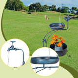Maxbell Bird Bath with Flower Planter Pedestal Metal for Outdoor for Patio Yard Lawn