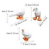 Maxbell 3x Duck Figurines Art Crafts Small Sculptures for Porch Indoor Outdoor Shelf
