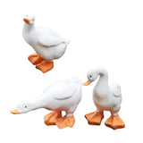 Maxbell 3x Duck Figurines Art Crafts Small Sculptures for Porch Indoor Outdoor Shelf