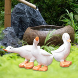 Maxbell 3x Duck Figurines Art Crafts Small Sculptures for Porch Indoor Outdoor Shelf