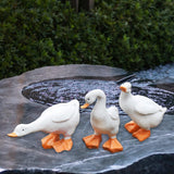 Maxbell 3x Duck Figurines Art Crafts Small Sculptures for Porch Indoor Outdoor Shelf