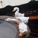 Maxbell 3x Duck Figurines Art Crafts Small Sculptures for Porch Indoor Outdoor Shelf