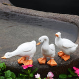 Maxbell 3x Duck Figurines Art Crafts Small Sculptures for Porch Indoor Outdoor Shelf